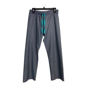 Figs Womens Scrub Pants Size Small Gray Pockets Tie Waist Stained